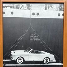 ■即決◆1961年(昭和36年) FIAT SPIDER フィアット スパイダー US版【B4-3009】アメリカ ビンテージ雑誌広告【B4額装品】当時本物 ★同梱可_画像4