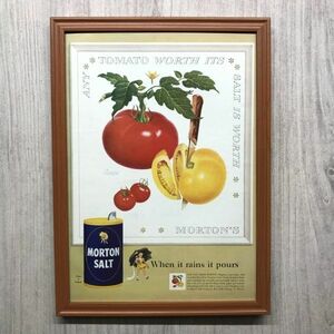 ◆即決◆1954年(昭和29年) MORTON SALT モートン ソルト 食塩【B4-7516】アメリカ ビンテージ雑誌広告【B4額装品】当時物/本物広告★同梱可