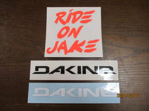 非売品　BURTON　バートン RIDE ON JAKE ダカイン DAKINE 白黒 ステッカーセット