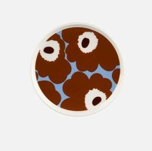 marimekko マリメッコ プレート 新品 Unikko ウニッコ ブラウン×ライトブルー