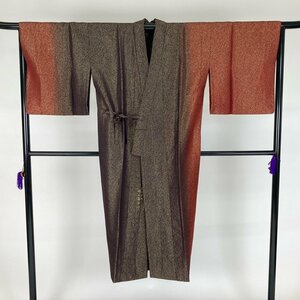 コート 京の名工 岡山武子作 落款 作家物 単衣 金糸 ぼかし模様 ブラウン レッド 身丈135cm 裄丈67cm y168-2354051 【Y商品】和装 着物 12