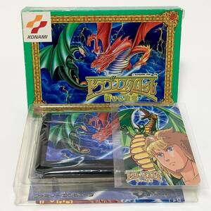 ファミコン ドラゴンスクロール 甦りし魔竜 箱説付き カード付き 痛みあり コナミ Nintendo Famicom Dragon Scroll CIB Tested Konami