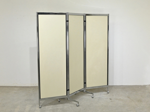  Mid-century with casters .3. folding panel screen / both breaking partition partitioning screen stand-alone movement type Herman Miller Tendo Mokko Yanagi Sori 