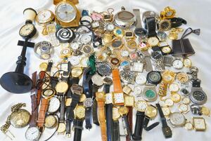 F43 大量 ジャンク品 懐中時計 腕時計 フェイス 文字盤 ネックレス 置時計など 90点 アクセサリー クォーツ まとめて おまとめ まとめ売り 