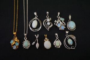 C293 オパール opal ヴィンテージ ネックレス ペンダント 10点セット アクセサリー カラーストーン 大量 まとめて おまとめ まとめ売り