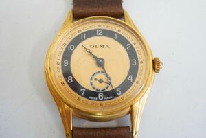 F148 OLMA/オルマ ゴールドカラー レディース 腕時計 クォーツ SWISS MADE/スイス製 ブランド ヴィンテージ アクセサリー 不動品