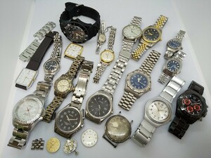 ジャンク 腕時計 18点 まとめ売り SEIKO/swatch/CITIZEN/TAG HEUER/CASIO/ice watch/OPEL/RICOH/AUREOLE 文字盤 ベルト メンズ レディース