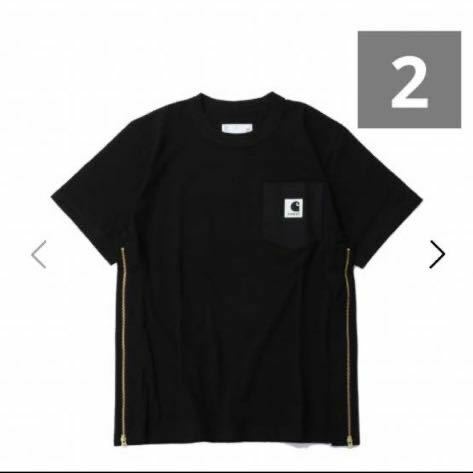 Sacai Carhartt WIP T-Shirt BLACK size2 サカイ カーハート