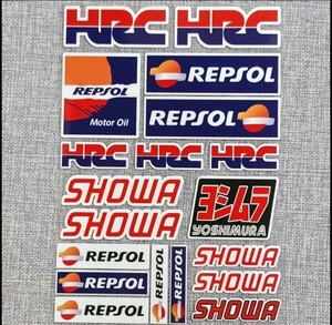 防水反射 HRC Honda ホンダ　Repsol レップソル　ヨシムラ　アクセサリー / バイクステッカー / ヘルメットステッカー Sticker 　18×27