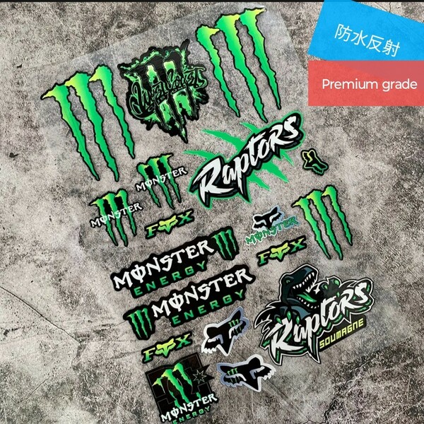 防水反射 ステッカー / モンスターエナジー / バイク　/　車　/ バイクステッカー ヘルメットステッカー MONSTER ENERGY デカール　BMX　。