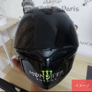 2枚セット　防水　モンスターエナジー　 エンボス加工 文字シルバー　バイクステッカー　ヘルメットステッカー　デカール　BMX 