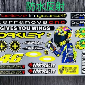 ロッシ 防水反射 ステッカー ヘルメットステッカー レーシングステッカー  VR46  MotoGP バイクステッカー デカール。の画像1