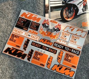 防水反射 / KTM RACING 　バイクステッカー 　デカール KTM DUKE デカール ヘルメットステッカー モトクロス カスタム