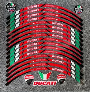 防水反射　DUCATI　Rim sticker ドゥカティリムステッカー　17インチ 汎用 ホイールリムステッカー バイクステッカー デカール