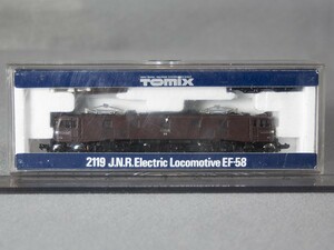 ”Tomix 2119 国鉄 EF58形 電気機関車 （茶色・Hゴム窓・ヒサシ付き）　★動作・ライト点灯確認済み　/Nゲージ　トミーテック トミックス