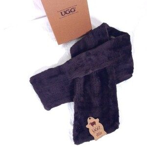 【未使用】UGG PULL THROUGH　SCARF アグ スカーフ/マフラー/ネックウォーマー チョコレート 外箱付き/60サイズ