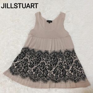 JILLSTUART ジルスチュアート ニット ベスト ウール混 ノースリーブ チュニック 花柄