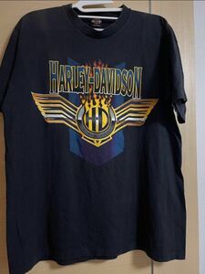 ハーレーダビッドソン Tシャツ Harley Davidson TEE L BLACK ブラック 黒 ビンテージ