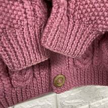 INVERALLAN インバーアラン 3A ウール ニット カーディガン HAND KNIT ハンドニット ピンク　M程度　スコットランド製_画像5