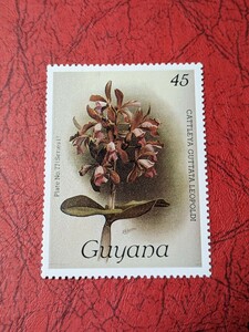 南米ガイアナのラン切手　45セント　1種　1985年　切手未使用　ヒンジ跡 なし　