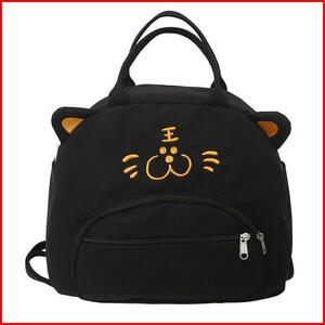 リュックサック レディース ブラック #G37# ハンドバッグ ショルダーバッグ 大容量 軽量 猫 ねこ 子供 遠足