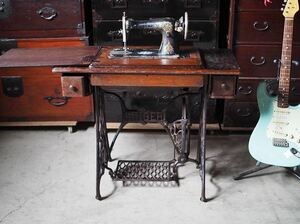 116 year front. antique singer sewing machine Meiji 41 year 1908 year Germany made old record exhibition postage extra L size secondhand goods number F4037