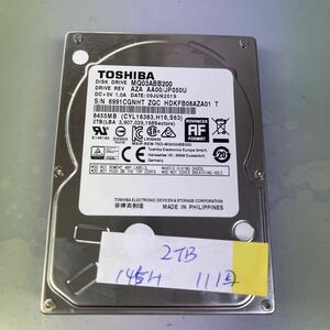 使用時間145H/TOSHIBA 2TB HDD MQ03ABB200 