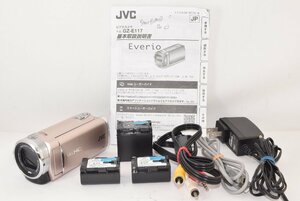 ★極上品★ JVC ケンウッド Everio GZ-E117-N ピンク ビデオカメラ 予備バッテリー付き 2402115