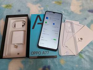 OPPO A77 ブルー 6.5インチ SIMフリー 新品同様 美品