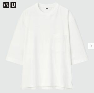 UNIQLO / ユニクロ クルーネック Tシャツ 7分袖 白 Lサイズ 