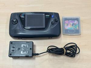 【6216.7】SEGA GAME GEAR ゲームギア ブラック 本体 HGG-3210 ACアダプター + ファンタジーゾーン ソフト付き