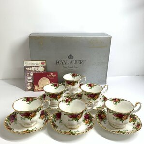 f001 N 未使用 ロイヤルアルバート ROYAL ALBERT ティーカップ＆ソーサー 6客セット old Country roses 4286 オールドカントリー ローズの画像1