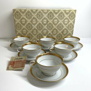 f001 N Noritake ノリタケ RICHMOND リッチモンド 389/6124 カップ&ソーサー 6客 コーヒー ティ- 金彩