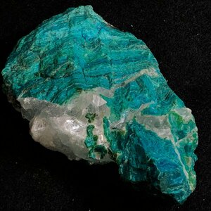 m001 E(60) 3. マラカイト? 孔雀石? 水晶共生 約199.2g クォーツ 鉱石標本 結晶 グリーン系 原石