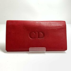 f001 C Christian Dior クリスチャン ディオール CD 長財布 レッド 二つ折り