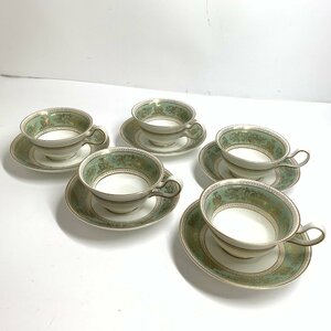 f001 N WEDGWOOD COLUMBIA ウエッジウッド コロンビア R4409 カップ & ソーサー 5客セット 食器 テーブルウェア ティ 珈琲