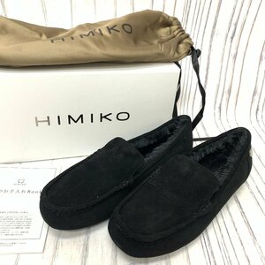 s001 F2 未使用 HIMIKO 卑弥呼 靴 レディースシューズ スエード モカシン 内側ファー付 24.0cm ブラック 黒 保管品