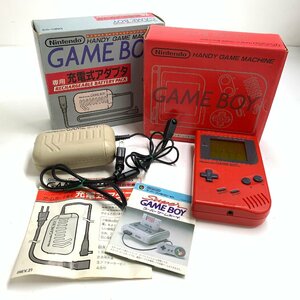 f001 G ゲームボーイ ブラザーズ ブロス 本体 DMG-01 レッド RED 赤 DMG-S-RA GAME BOY 専用充電式アダプタ 通電OK ジャンク扱い