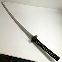 f001 F 日本刀 模造刀 竹? 黒鞘 袋付き 刀装具 日本刀 刀剣武具_画像8