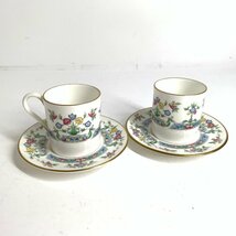 f001 M Royal Worcester ロイヤルウースター MAYFIELD デミタス カップ&ソーサー 2客セット_画像2