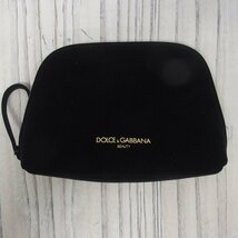 f002 C1 1.未使用 ドルチェ＆ガッバーナ DOLCE＆GABBANA コスメポーチ 化粧ポーチ ベルベット 黒 ブラック ノベルティ_画像2