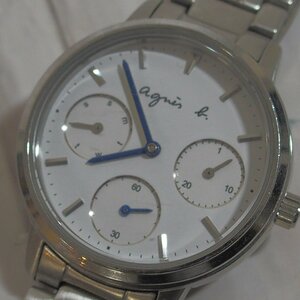 f002 Z1 5 agnes b. アニエス・ベー クオーツ 腕時計 VD75-KGZ0 白文字盤　稼働品