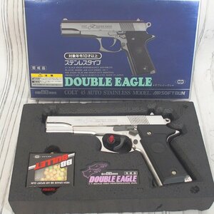 f002 A2 DOUBLE EAGLE ダブルイーグル COLT 45 AUTO STAINLESS MODEL ステンレスタイプ 6㎜BB弾使用 エアガン ジャンク