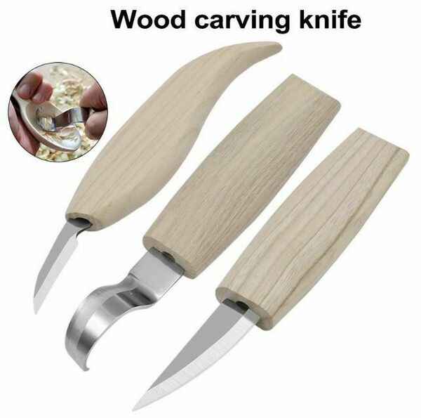 カービングナイフ 3本 セット 彫刻刀 木彫り グリーンウッド DIY