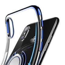 iPhone 7Plus用ケース 青色 リング付き ブルー 透明 TPU 薄型 軽量 人気　オシャレ iPhone 8Plusも可 アイホン アイフォン アイホーン 人気_画像2