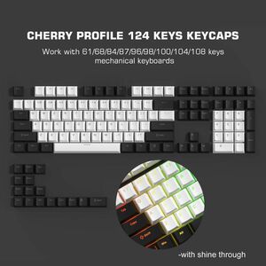 メカニカルキーボード用PBTキーキャップセット・Cherryプロファイル・シャインスルー
