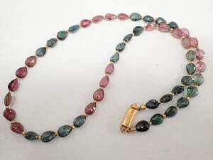 Ambrose Umbro -zK18 tourmaline necklace approximately 44.5.