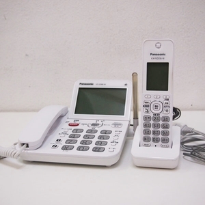 【美品】Panasonic コードレス電話機 VE-GD68DL ホワイト 子機1台付き 動作確認済 迷惑電話防止 温度・湿度検知 (BA10)