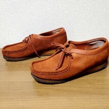 987◆クラークス CLARKS WALLABEE ワラビー スエード US9M 赤茶系 スエードブーツ レザー 革 中古 USED_画像3