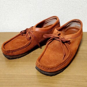 987◆クラークス CLARKS WALLABEE ワラビー スエード US9M 赤茶系 スエードブーツ レザー 革 中古 USED